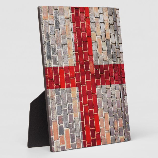 Englandflagge an einer Ziegelmauer Fotoplatte (Seite)