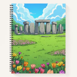 Englands Stonehenge im Frühling Notizbuch