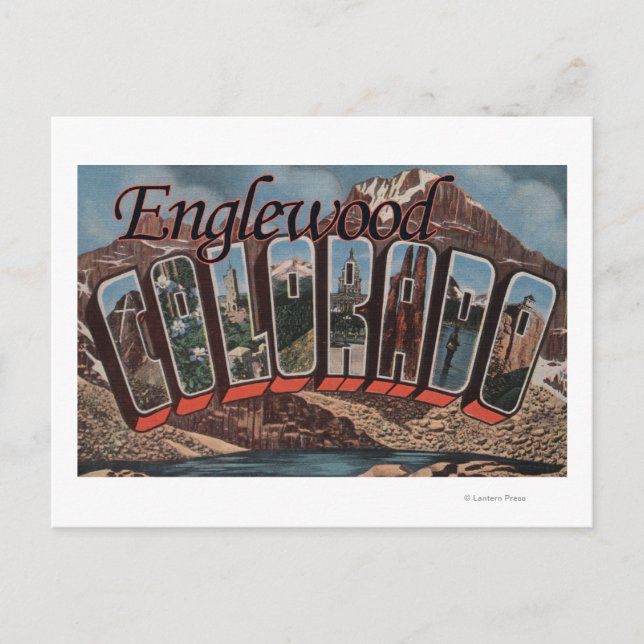 Englewood, Colorado - Große Buchstabenszenen Postkarte (Vorderseite)