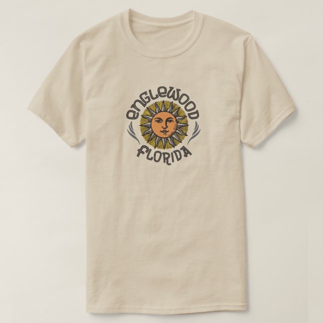 Englewood Florida mit Retro Sun T-Shirt (Design vorne)