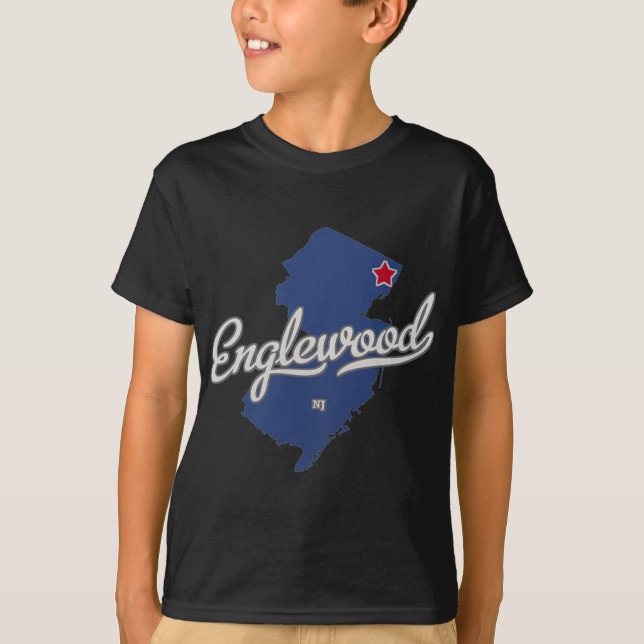 Englewood New Jersey Nj Map  T-Shirt (Vorderseite)