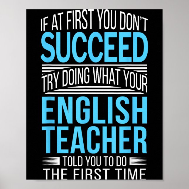 Englieacher If At First You Don't Succeed Funny Sm Poster (Vorne)