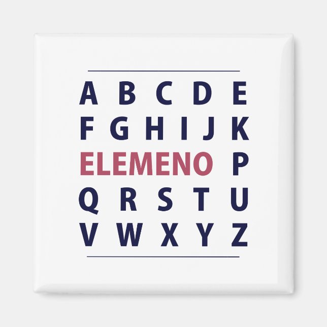 Englisch Alphapbet ELEMENO Song Magnet (Vorne)