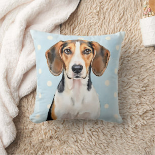 Englisch-Amerikanischer Foxhound Wasserfarbe-Punkt Kissen