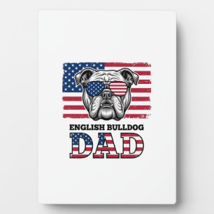 Englisch Bulldog Daddy Patriotisches Vintage-Shirt Fotoplatte