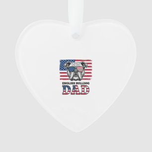 Englisch Bulldog Daddy Patriotisches Vintage-Shirt Ornament