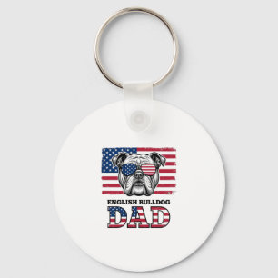 Englisch Bulldog Daddy Patriotisches Vintage-Shirt Schlüsselanhänger