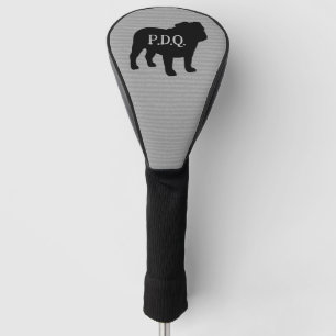 Englisch Bulldog Hund brütet Silhouette Custom Tex Golf Headcover