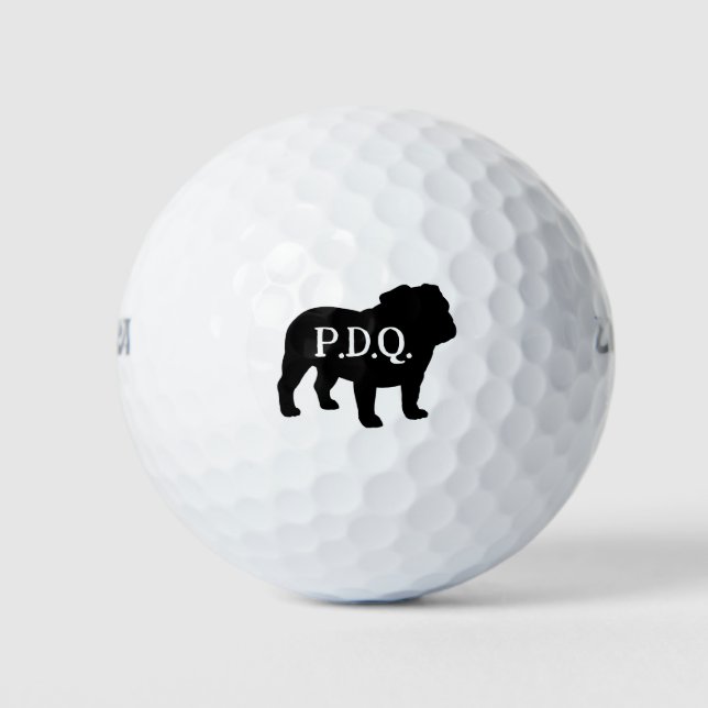 Englisch Bulldog Hund brütet Silhouette Custom Tex Golfball (Vorderseite)