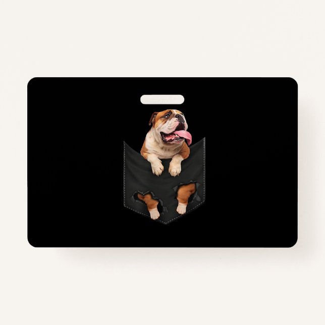 Englisch Bulldog in your Pocket Hunde Liebhaber Ausweis (Vorderseite)
