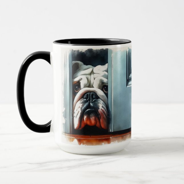 Englisch Bulldog macht mich! Tasse (Links)