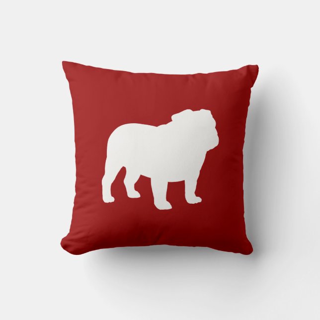 Englisch Bulldog Silhouette Red and White Dog Love Kissen (Vorderseite)
