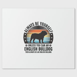 Englisch Bulldog Vintage Sonnenuntergang Hundelieb Geschenkpapier