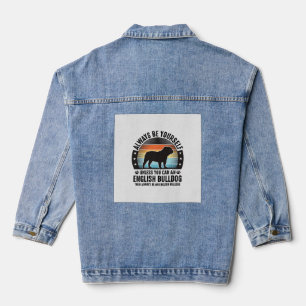 Englisch Bulldog Vintage Sonnenuntergang Hundelieb Jeansjacke