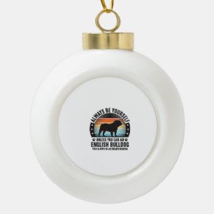 Englisch Bulldog Vintage Sonnenuntergang Hundelieb Keramik Kugel-Ornament