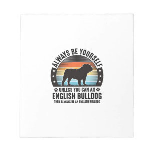 Englisch Bulldog Vintage Sonnenuntergang Hundelieb Notizblock