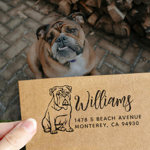 Englisch Bulldogge Besitzer Rücksendeadresse Hunde Gummistempel