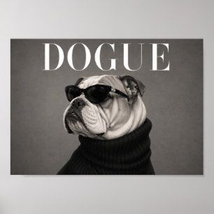 Englisch Bulldogge Chic Mode Hund Kunst Druck Poster