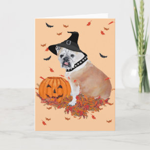 Englisch Bulldogge Halloween Karte
