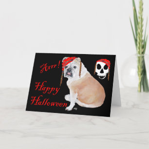 Englisch Bulldogge Halloween Karte