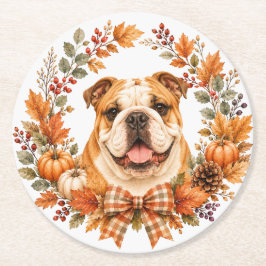 Englisch Bulldogge Herbst Untersetzer