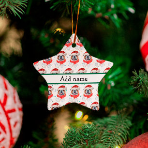 Englisch Bulldogge Hunderasse Weihnachten Keramik Ornament