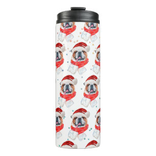 Englisch Bulldogge Hunderasse Weihnachten Thermosbecher