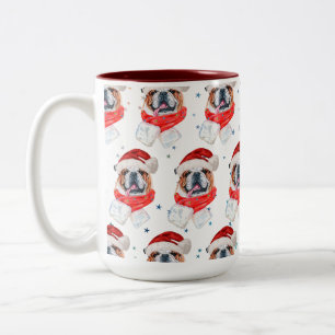 Englisch Bulldogge Hunderasse Weihnachten Zweifarbige Tasse