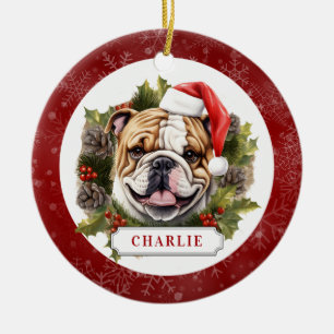 Englisch Bulldogge Keramik-Kreis-Ornament Keramik Ornament