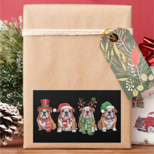 Englisch Bulldogge Liebhaber Weihnachten Hundemama Rechteckiger Aufkleber