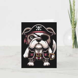Englisch Bulldogge Piratenhund Halloween-Party Karte