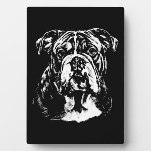 Englisch Bulldogge-Porträt Minimalistische Bekleid Fotoplatte