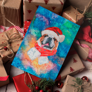 Englisch Bulldogge Rasse Hund Weihnachten