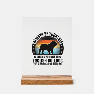 Englisch Bulldogge Vintage Sonnenuntergang Hunde L Acrylschild