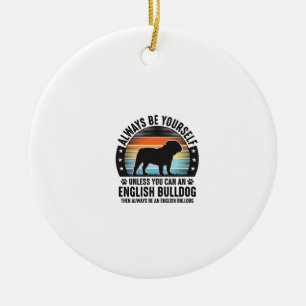 Englisch Bulldogge Vintage Sonnenuntergang Hunde L Keramik Ornament