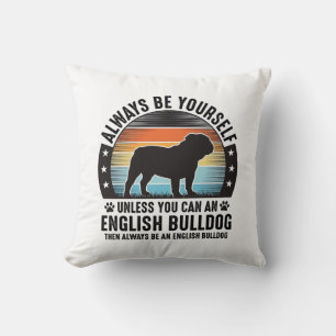 Englisch Bulldogge Vintage Sonnenuntergang Hunde L Kissen