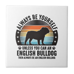 Englisch Bulldogge Vintage Sonnenuntergang Hundeli Fliese