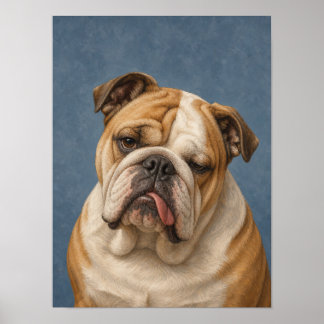 Englisch Bulldogge Wandkunst — Schlafend Lustig Poster