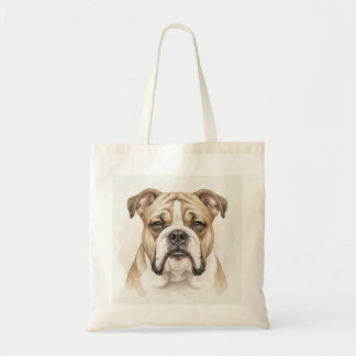 Englisch Bulldogge Wasserfarben-Porträt Tragetasche
