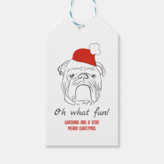 Englisch Bulldogge Weihnachten Geschenkanhänger