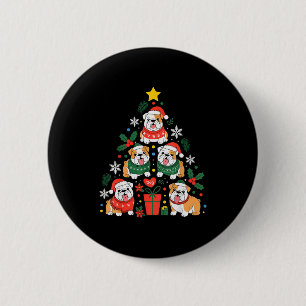 Englisch Bulldogge Weihnachtsbaum Hunde Liebhaber Button