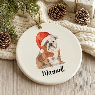 Englisch Bulldogge Weihnachtsdekoration Keramik Ornament