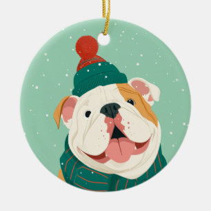 Englisch Bulldogge Weihnachtsgeschenk zur Erinneru Keramik Ornament