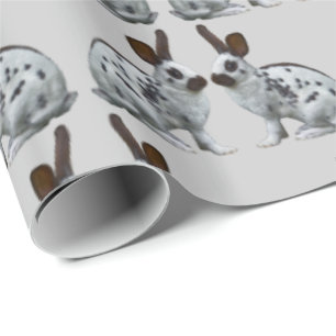 Englisch Bunny Frenzy Wrapping Paper (Light Gray) Geschenkpapier