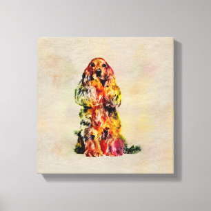 Englisch-Cocker spaniel-Hundedigital-Kunst Leinwanddruck