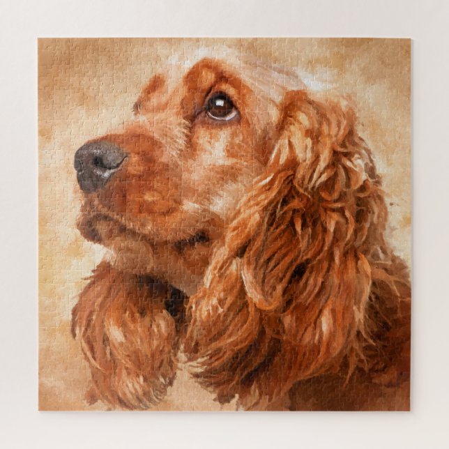 Englisch-Cocker spaniel-Hundedigital-Kunst Puzzle (Vertikal)