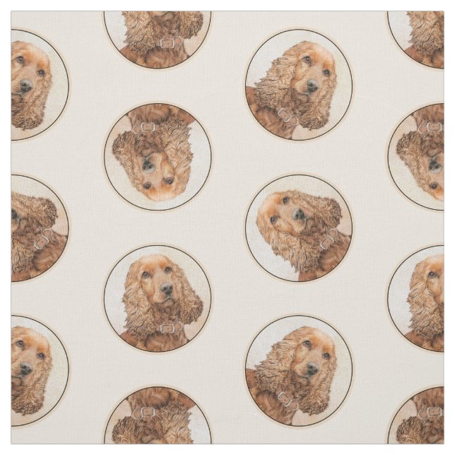 Englisch Cocker Spanisch Malerei Original Hunde Ku Stoff (Muster)