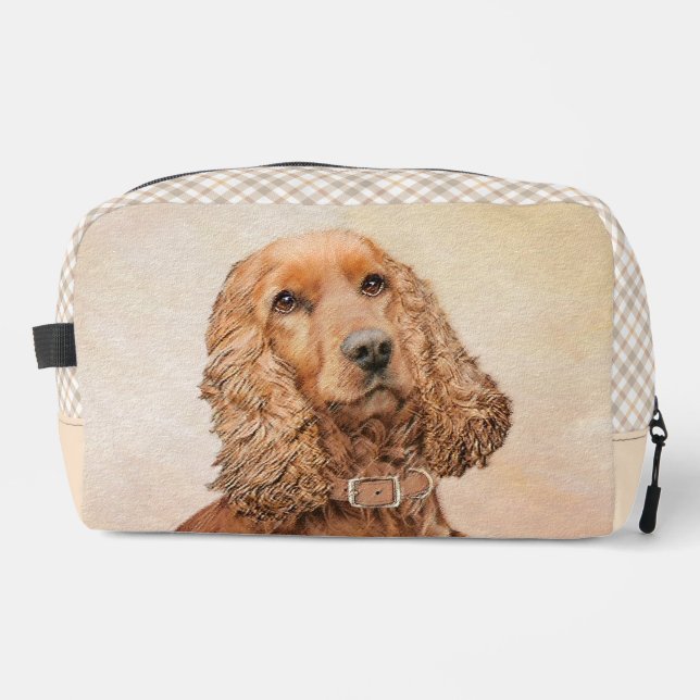 Englisch Cocker Spanisch Malerei Original Hunde Ku Waschbeutel (Vorderseite)