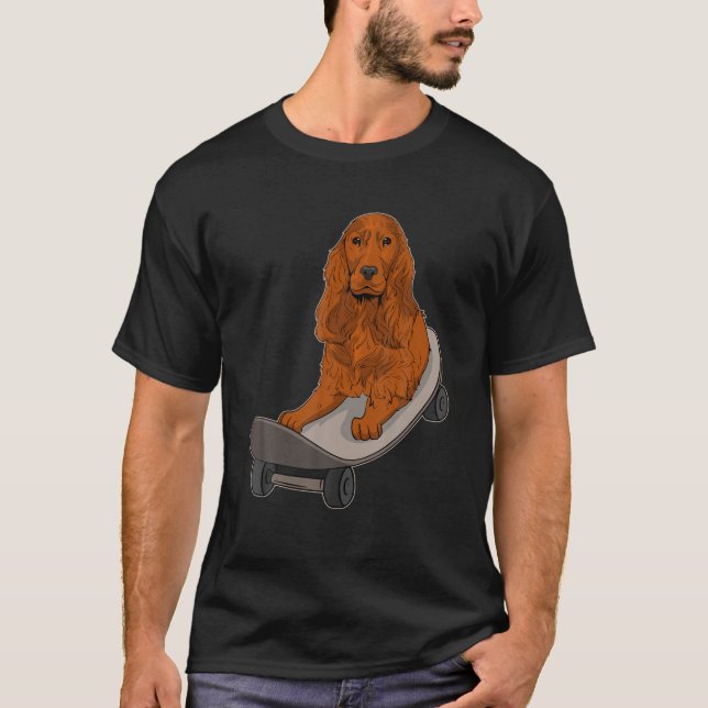 Englisch Cocker Spanisch Skateboarding Hunde Liebh T-Shirt (Vorderseite)