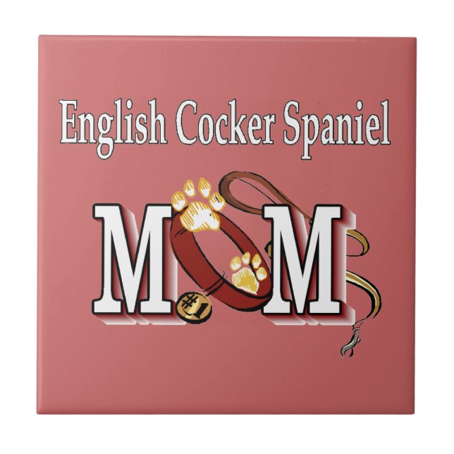 Englisch Cocker Spanische Mama Geschenke Fliese (Vorderseite)